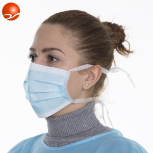 face mask with tie on